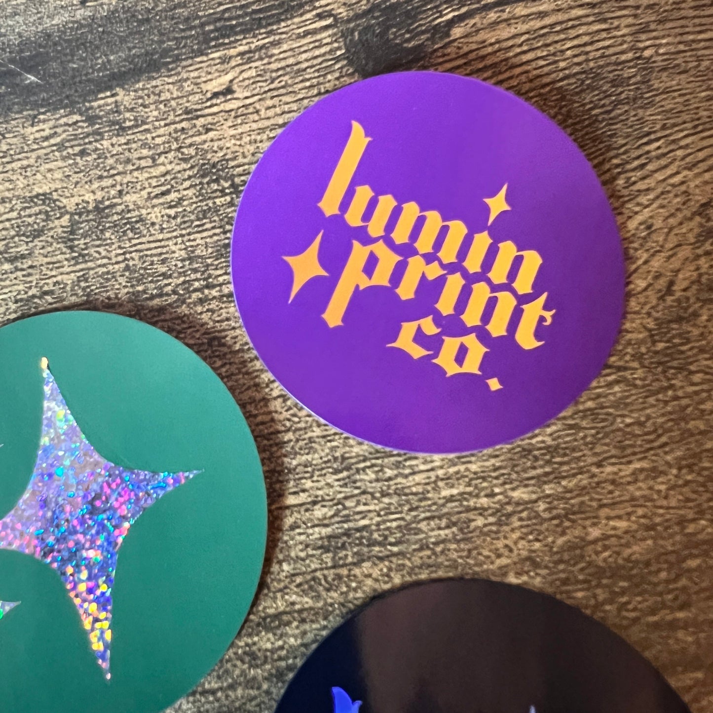 Foiled Logo Stickers with Solid Colour Background