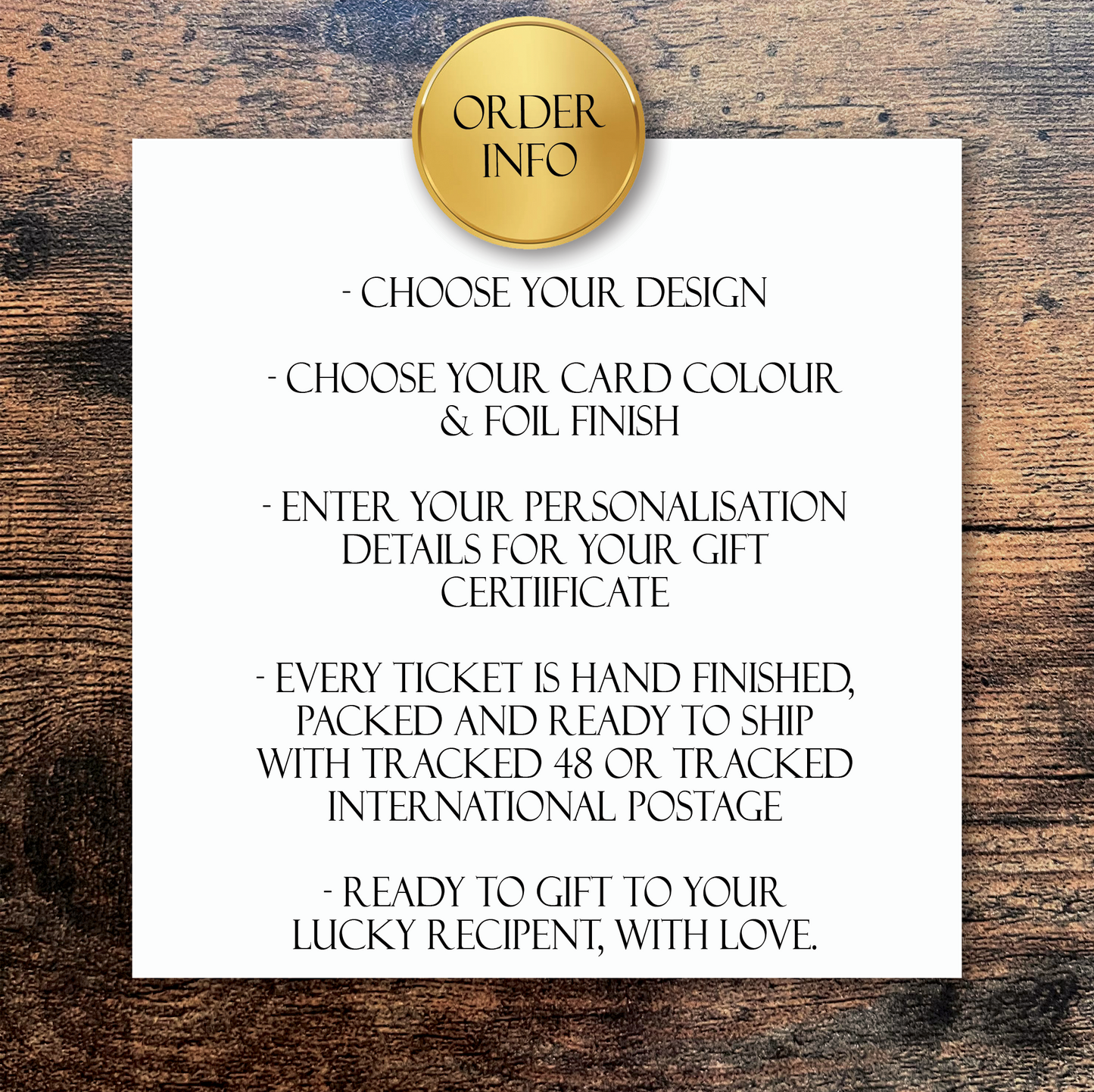 Personalised Foil Gift Vouchers - Celestial