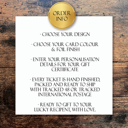 Personalised Foil Gift Vouchers - Celestial