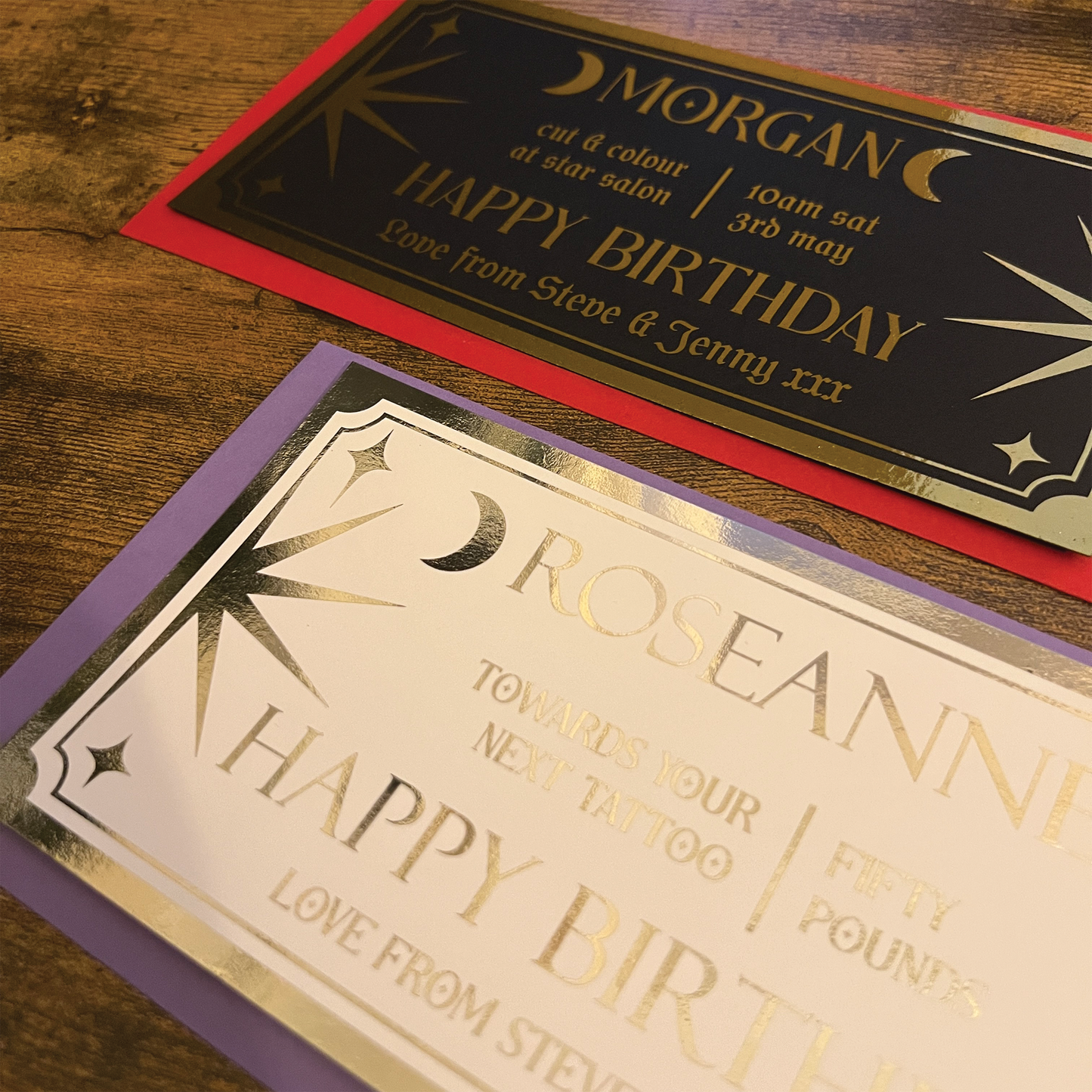 Personalised Foil Gift Vouchers - Celestial