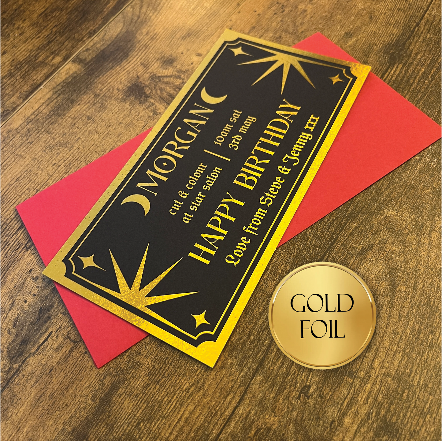 Personalised Foil Gift Vouchers - Celestial