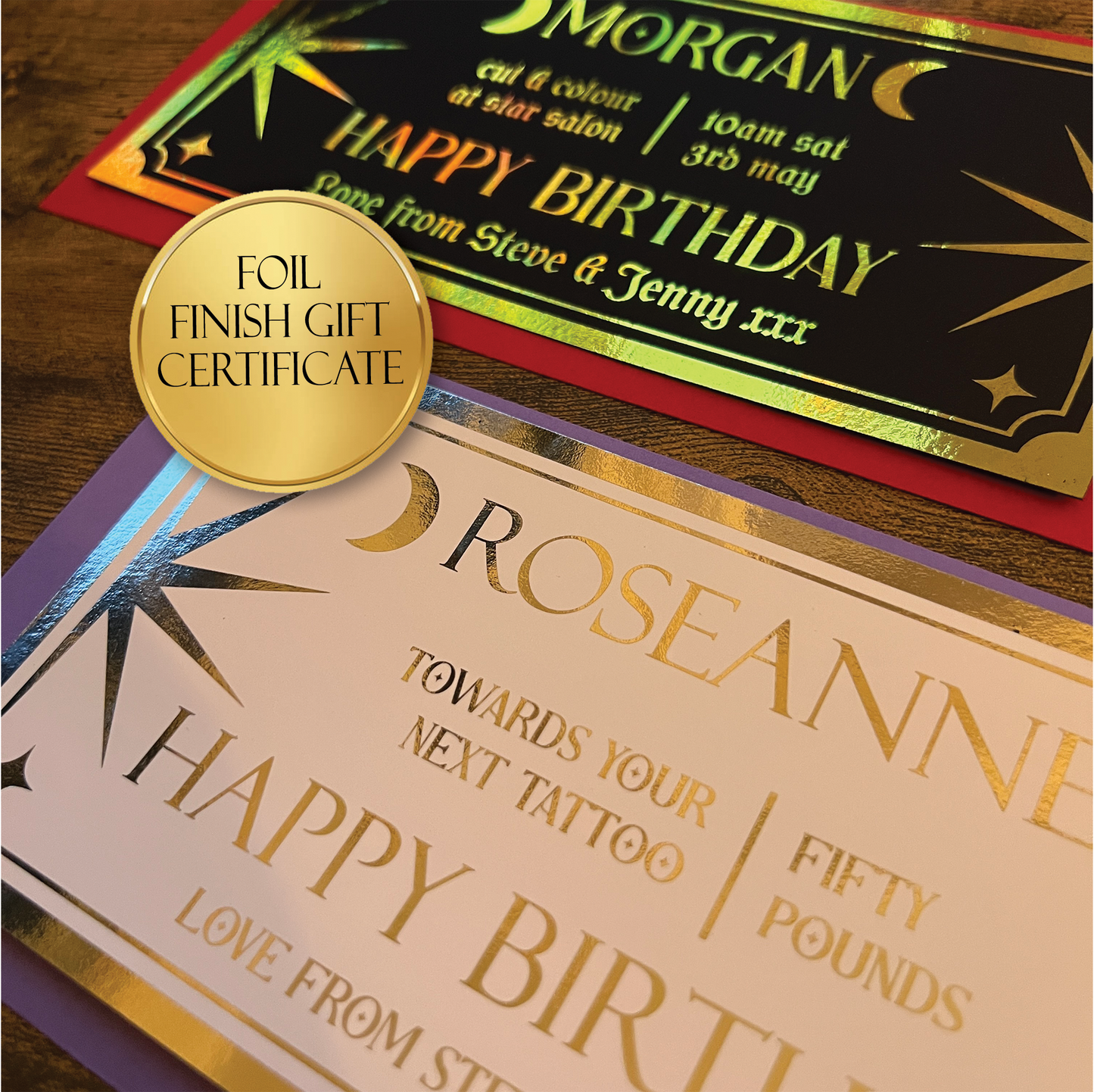 Personalised Foil Gift Vouchers - Celestial