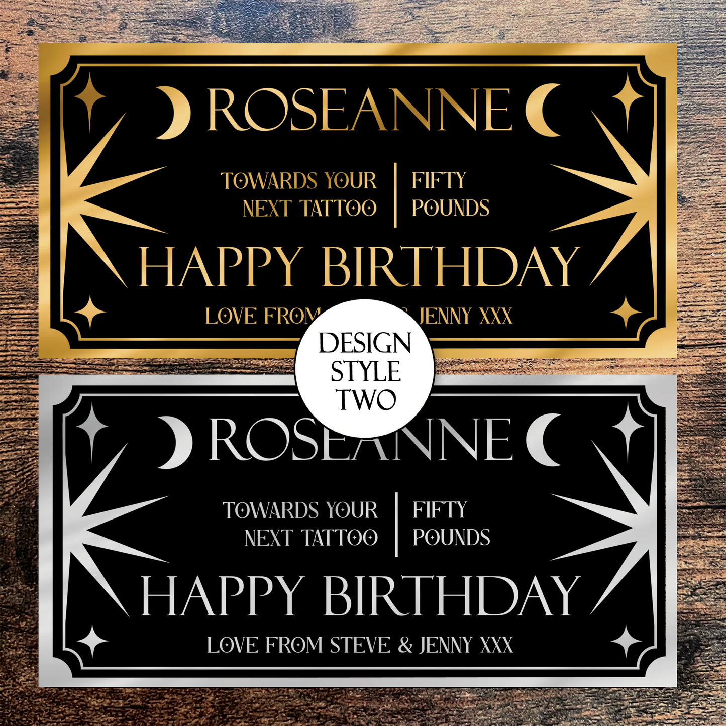Personalised Foil Gift Vouchers - Celestial