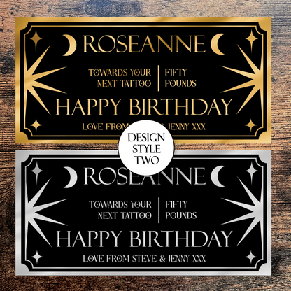 Personalised Foil Gift Vouchers - Celestial
