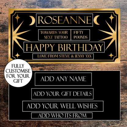 Personalised Foil Gift Vouchers - Celestial