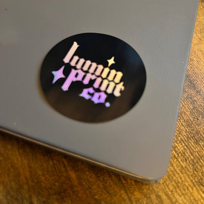 Foiled Logo Stickers with Solid Colour Background