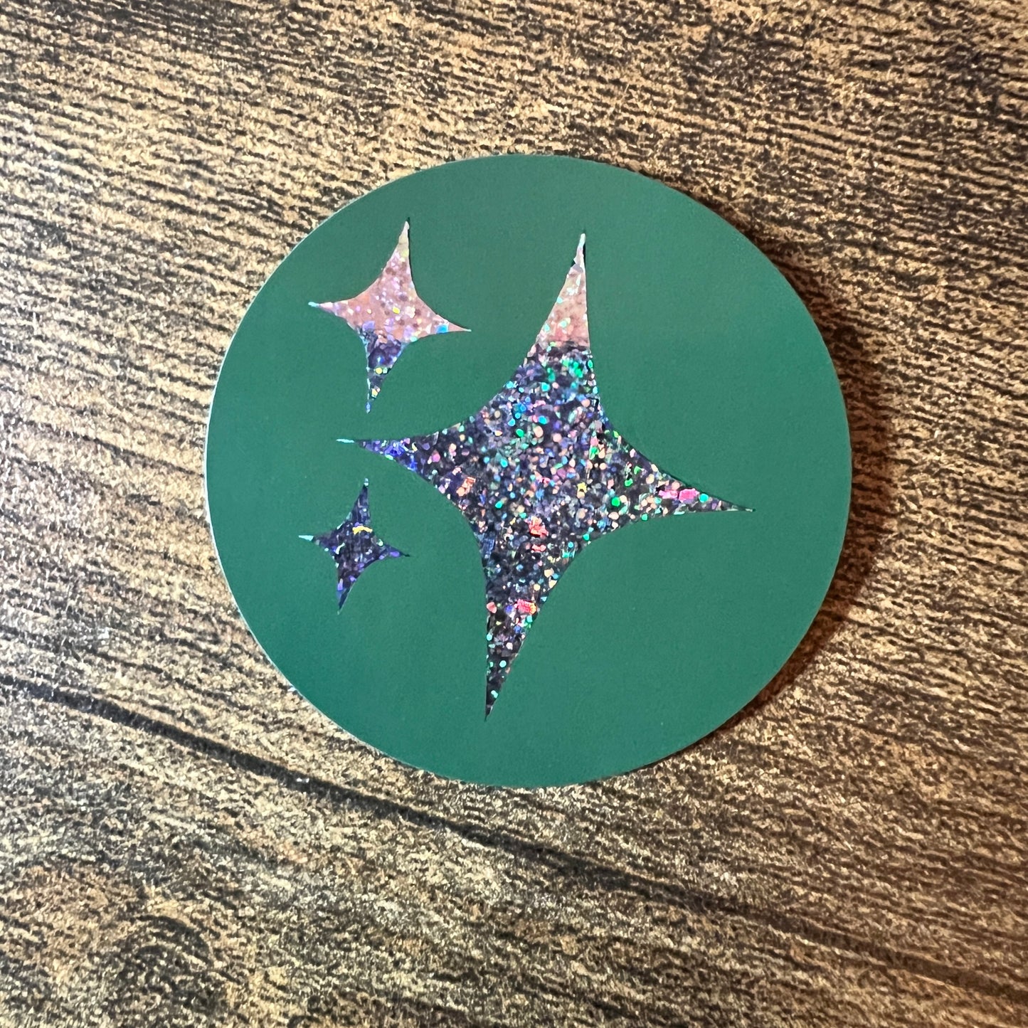 Foiled Logo Stickers with Solid Colour Background