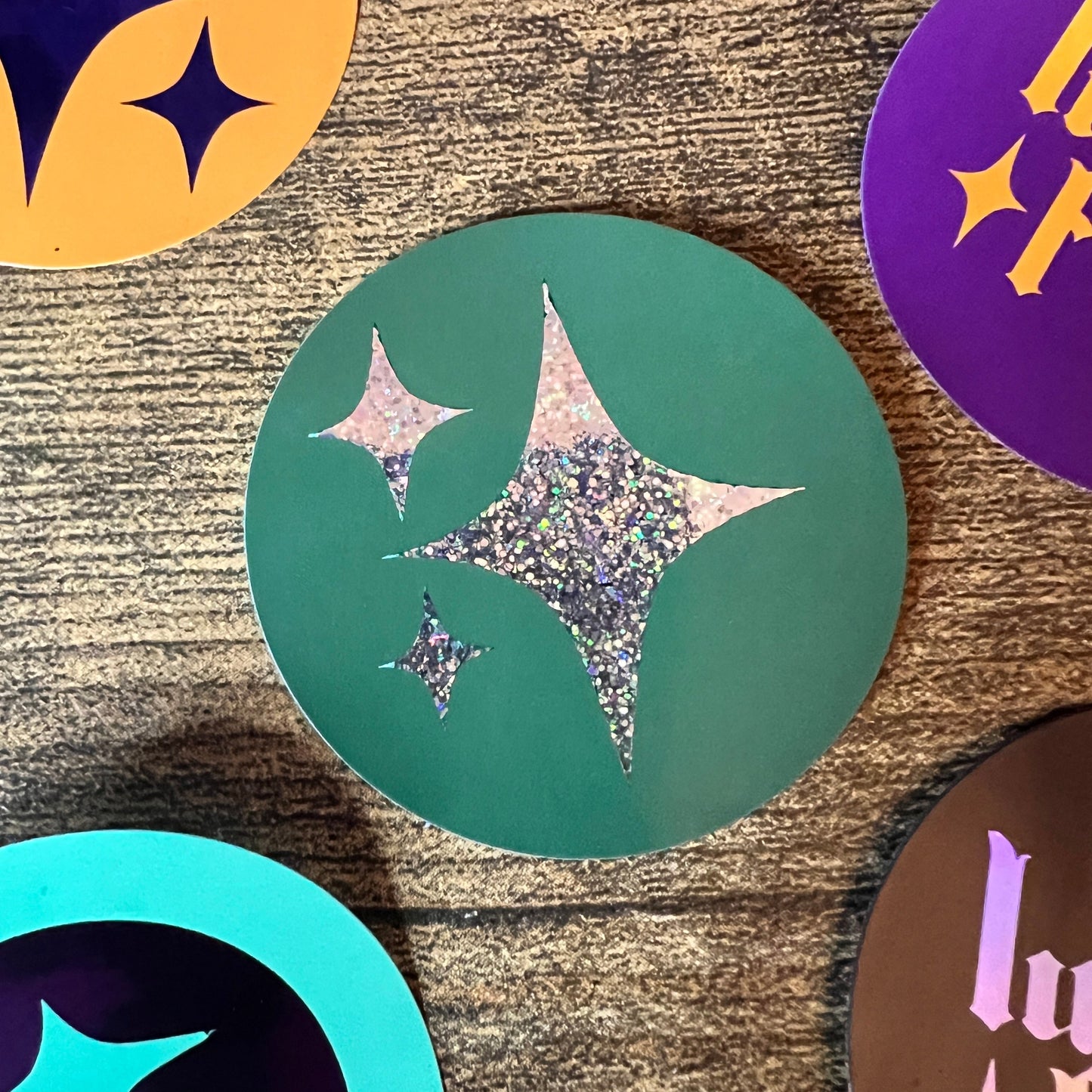 Foiled Logo Stickers with Solid Colour Background