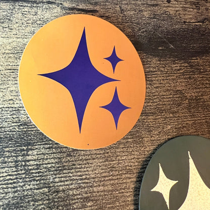 Foiled Logo Stickers with Solid Colour Background