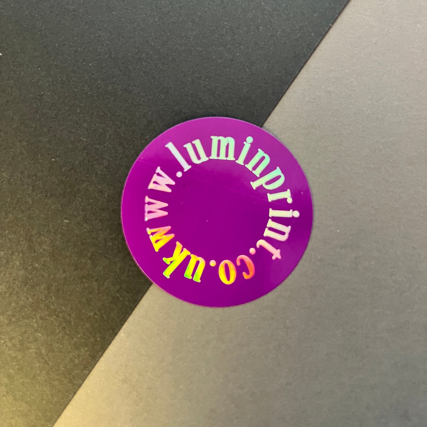 Foiled Text Stickers with Solid Colour Background