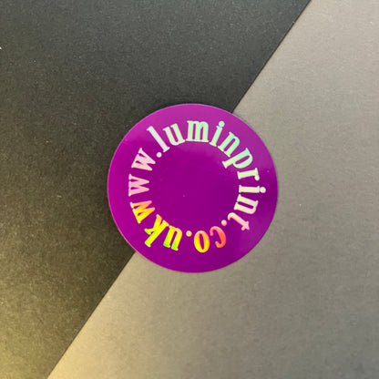 Foiled Text Stickers with Solid Colour Background