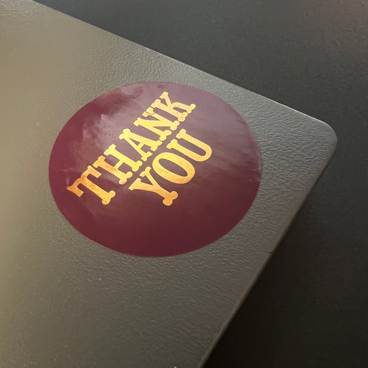 Foiled Text Stickers with Solid Colour Background