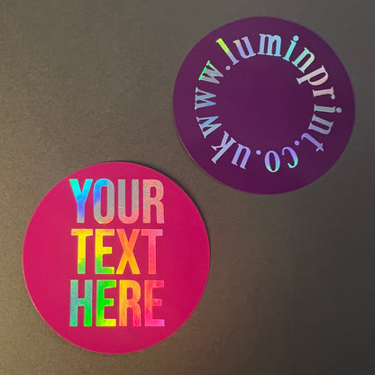 Foiled Text Stickers with Solid Colour Background